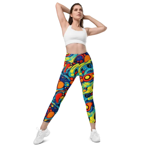 Vivid Amoeba on a Leggings with Pockets