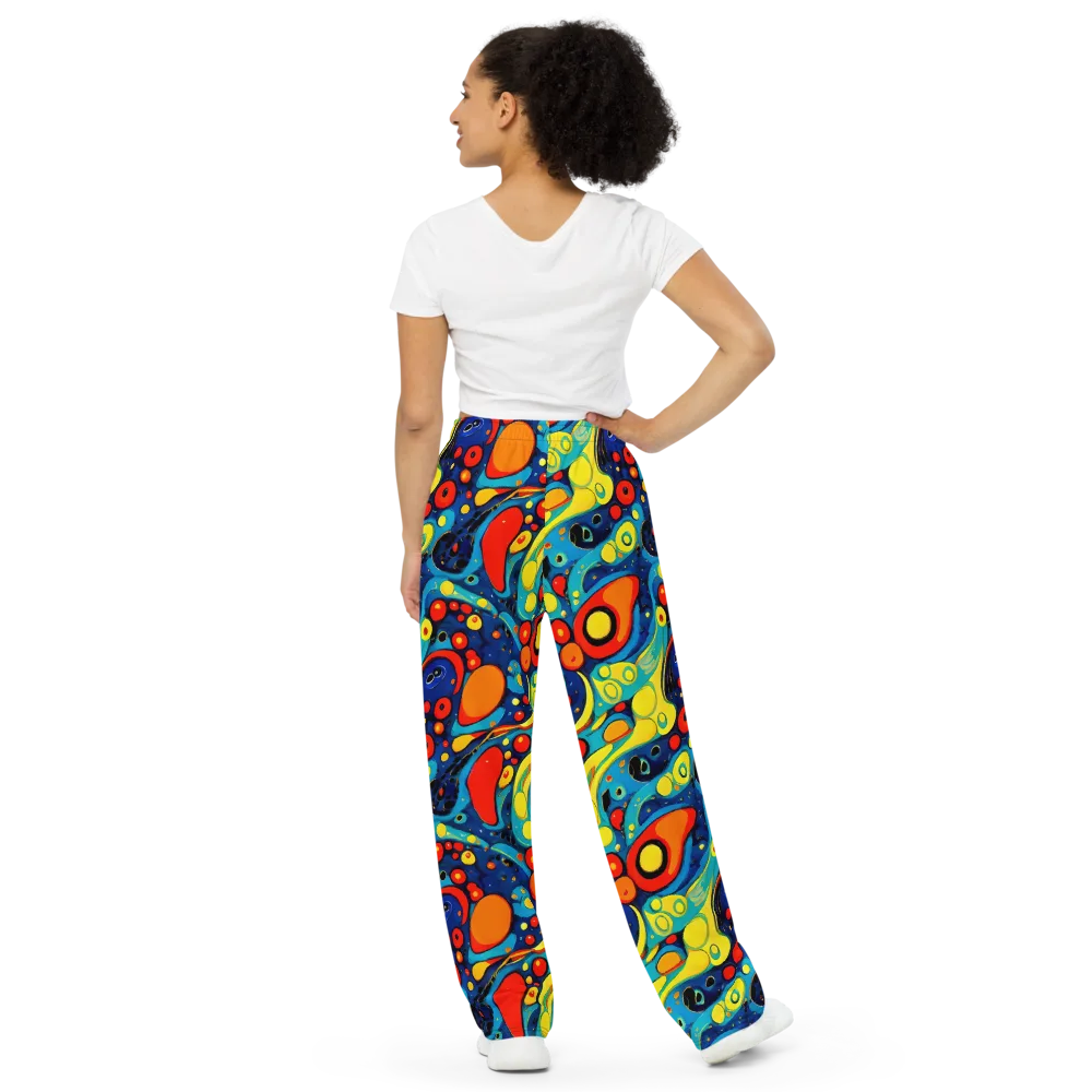 Vivid Amoeba on Wide-Leg Pants — Back