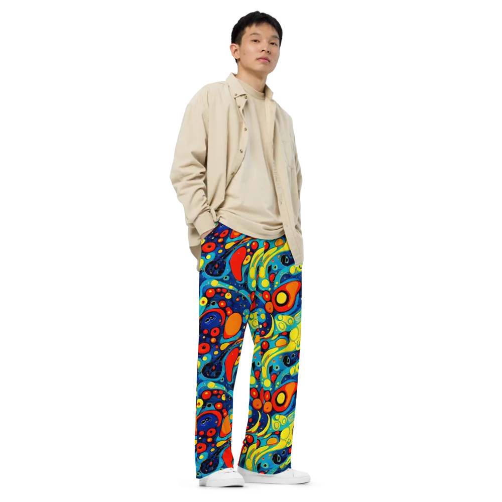 Vivid Amoeba on Wide-Leg Pants — Right Front
