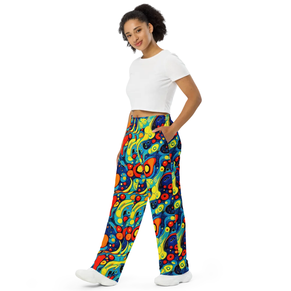 Vivid Amoeba on Wide-Leg Pants — Left Front