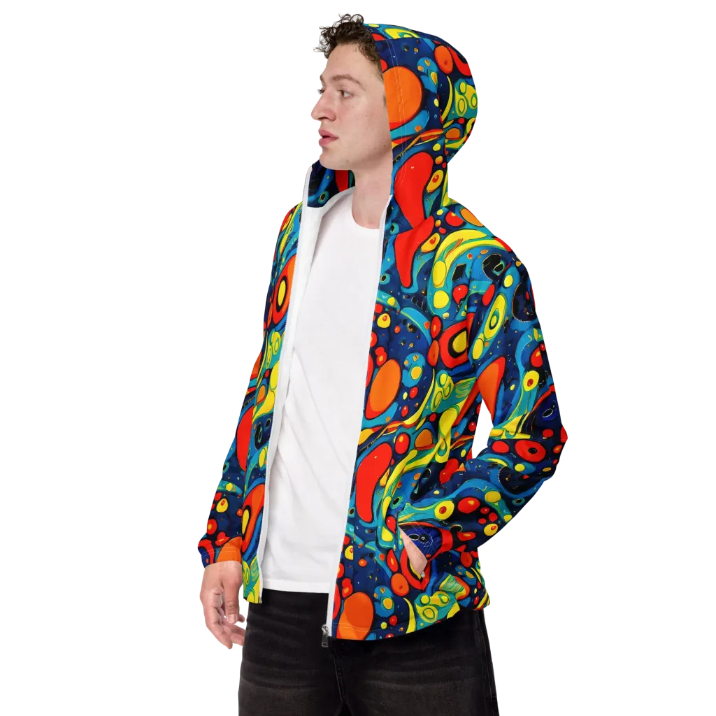 Vivid Amoeba on Men's Windbreaker — Left Front