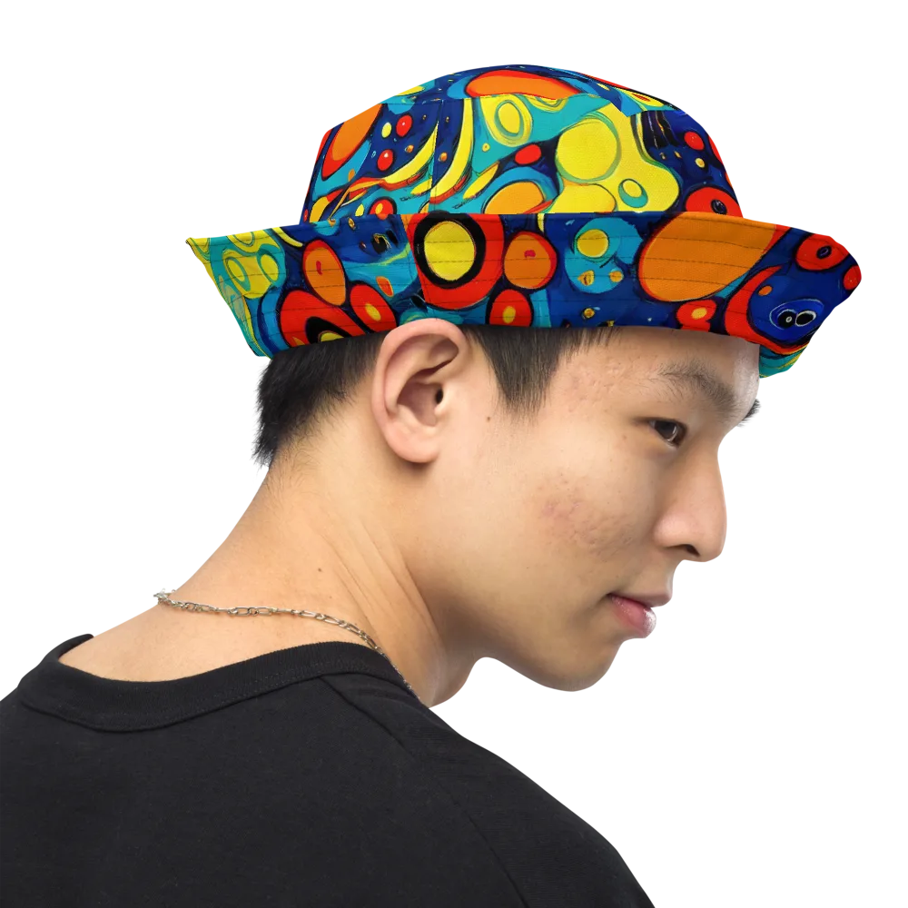 Vivid Amoeba on Reversible Bucket Hat — Right Outside