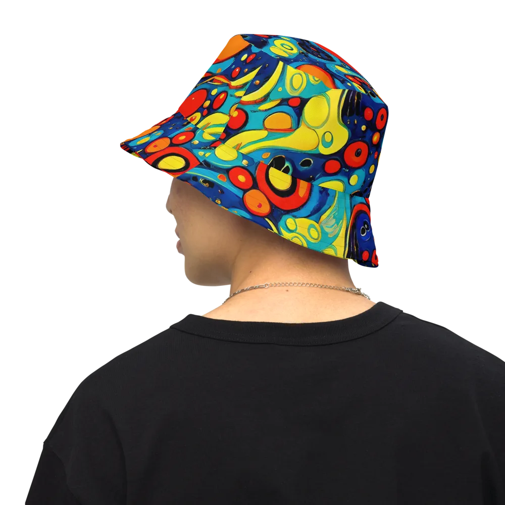 Vivid Amoeba on Reversible Bucket Hat — Back Inside
