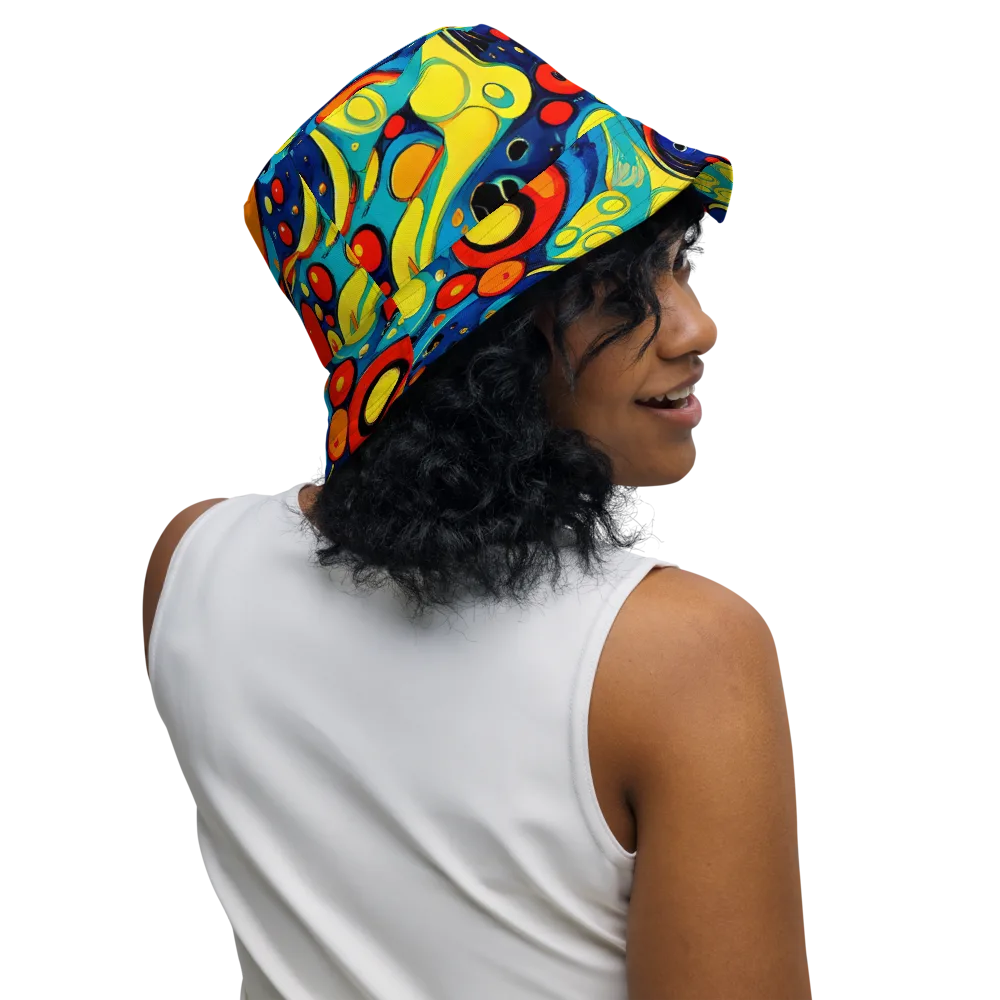 Vivid Amoeba on Reversible Bucket Hat — Right Outside