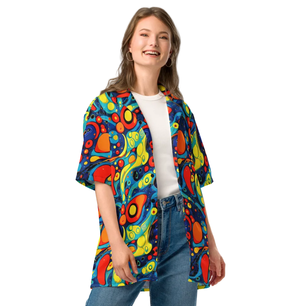 Vivid Amoeba on Button Shirt — Front