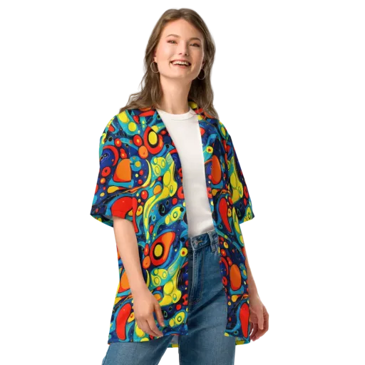 Vivid Amoeba on a Button Shirt