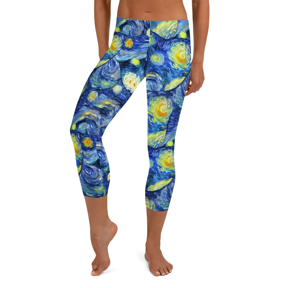 Celestial Swell on Capri Leggings — Front