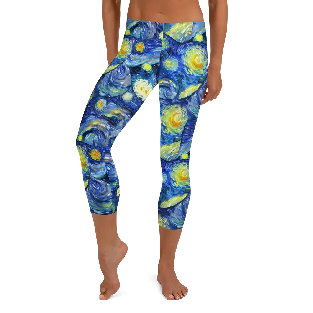 Celestial Swell on Capri Leggings — Front