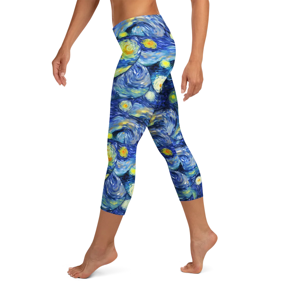 Celestial Swell on Capri Leggings — Left