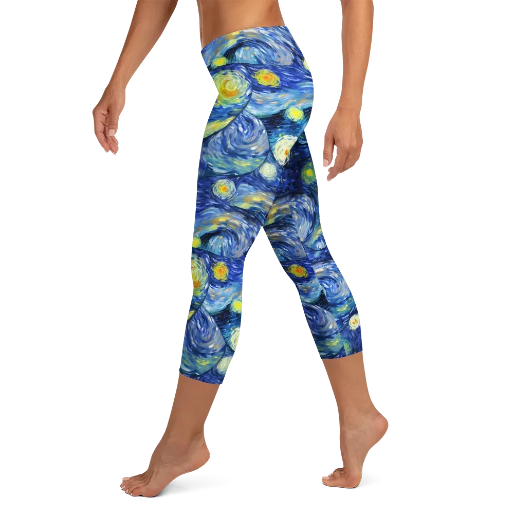 Celestial Swell on Capri Leggings — Left