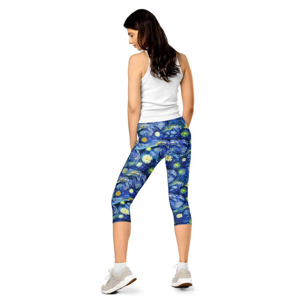 Celestial Swell on Capri Leggings — Back