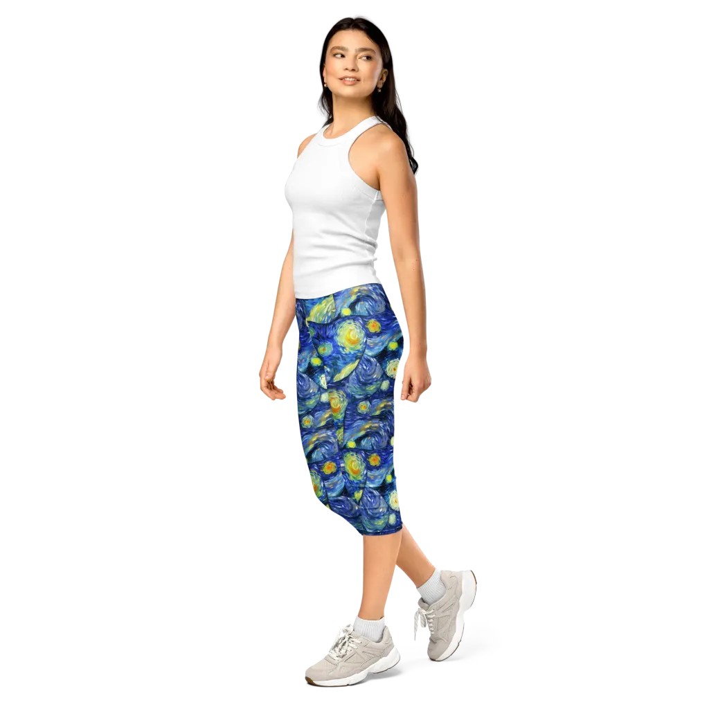 Celestial Swell on Capri Leggings — Left Front