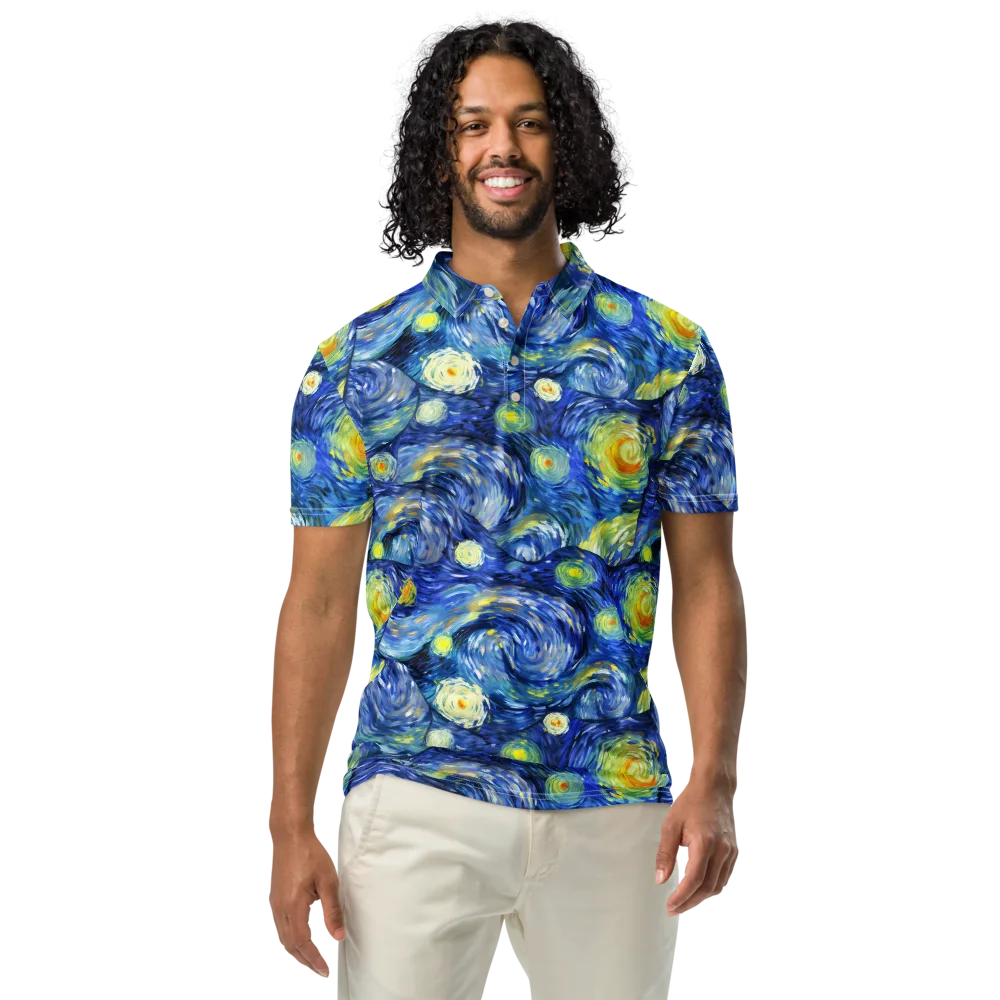 Celestial Swell on Men's Slim Fit Polo Shirt — Front