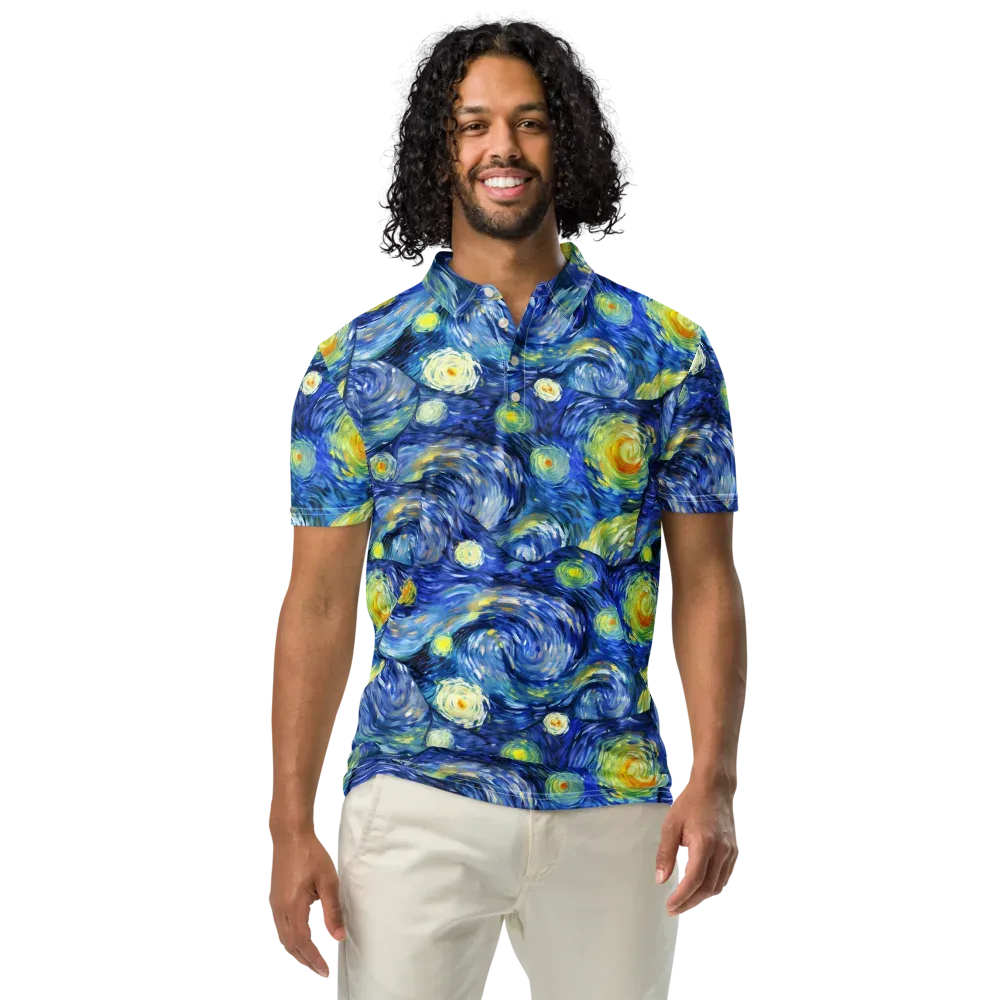 Celestial Swell on Men's Slim Fit Polo Shirt — Front