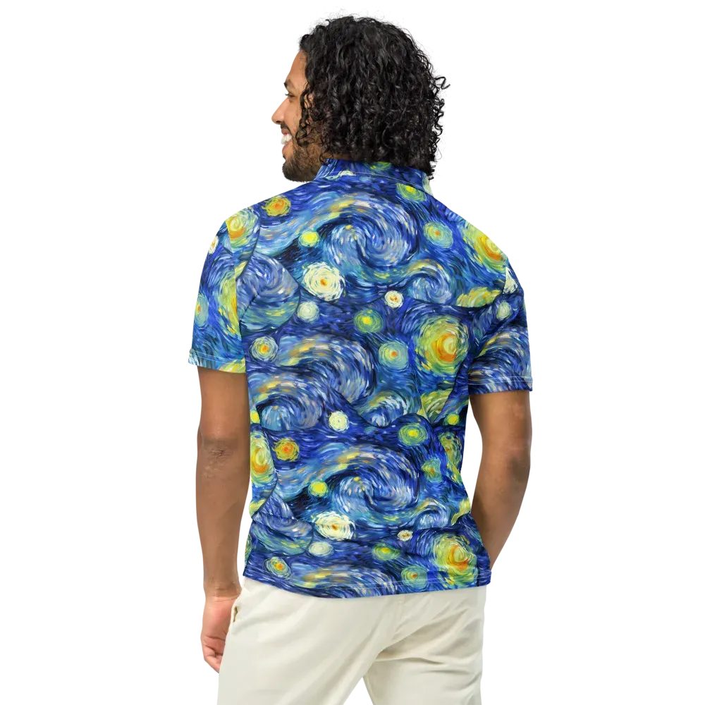 Celestial Swell on Men's Slim Fit Polo Shirt — Back