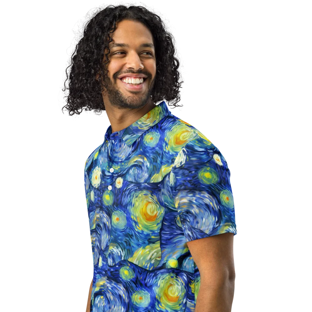 Celestial Swell on Men's Slim Fit Polo Shirt — Left Front