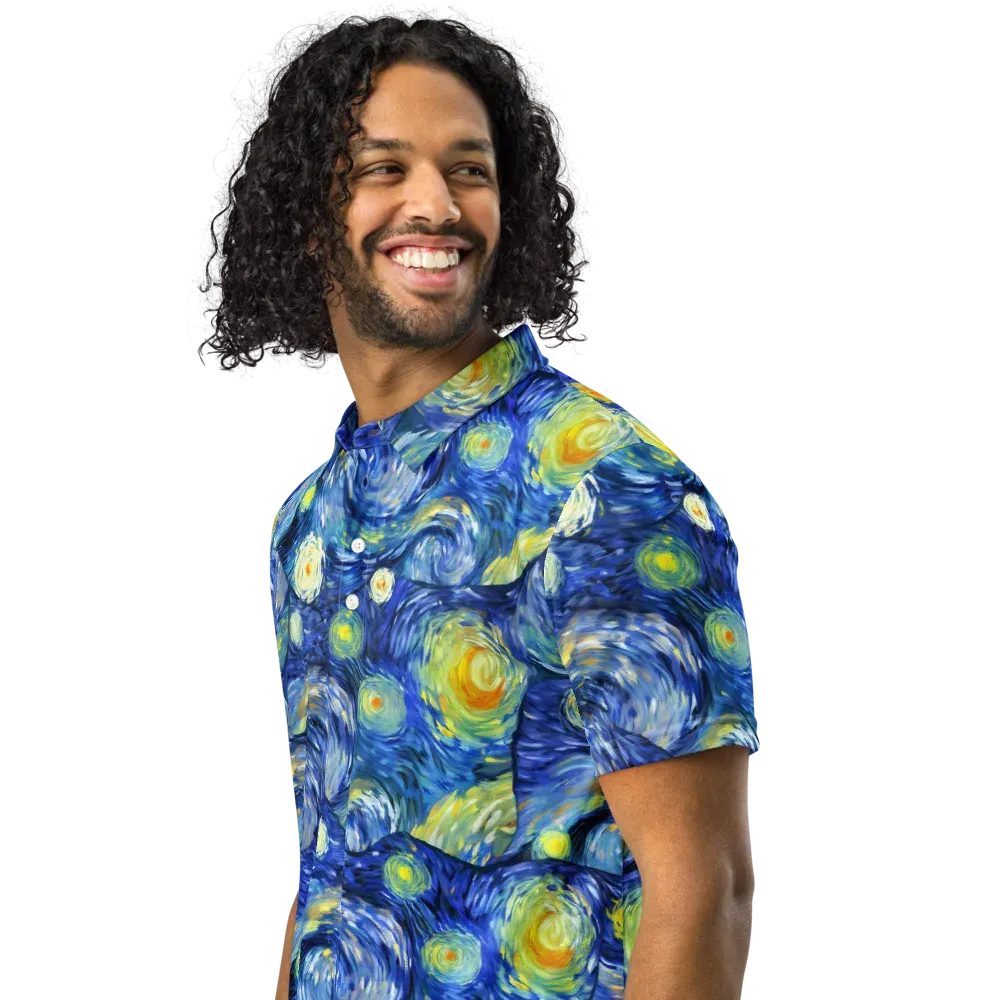 Celestial Swell on Men's Slim Fit Polo Shirt — Left Front