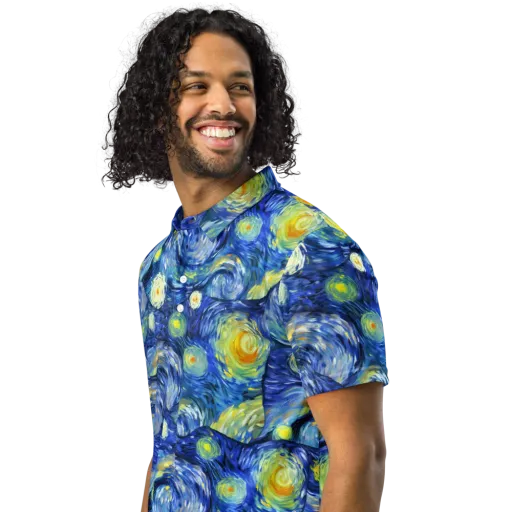 Celestial Swell on a Men's Slim Fit Polo Shirt