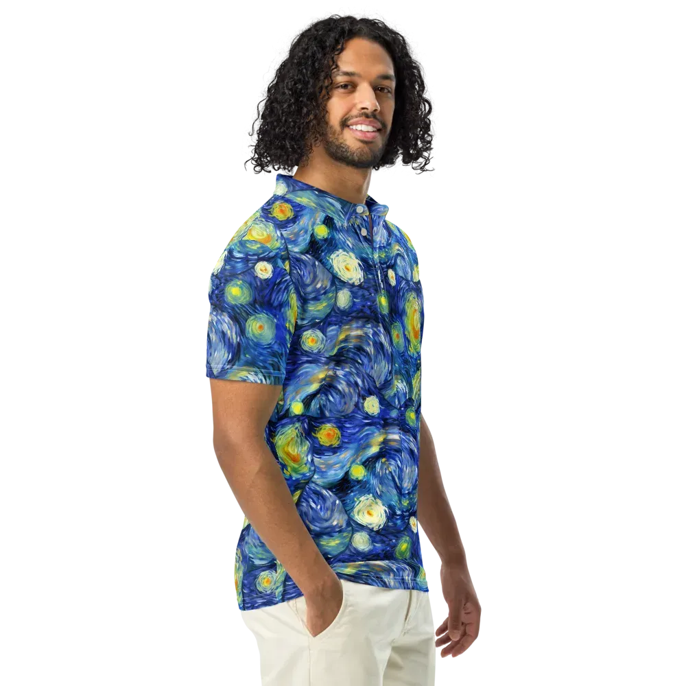 Celestial Swell on Men's Slim Fit Polo Shirt — Right Front