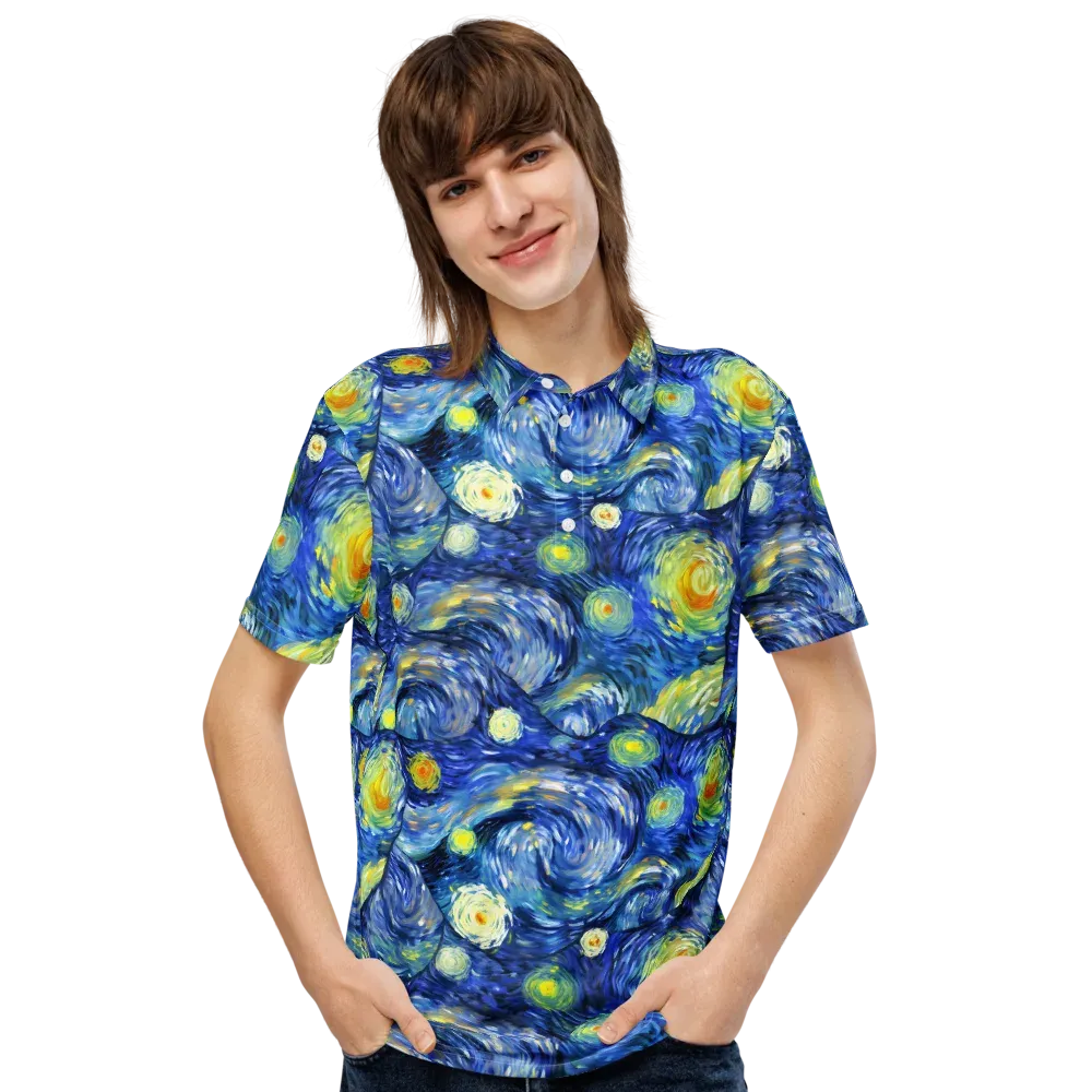 Celestial Swell on Men's Slim Fit Polo Shirt — Front
