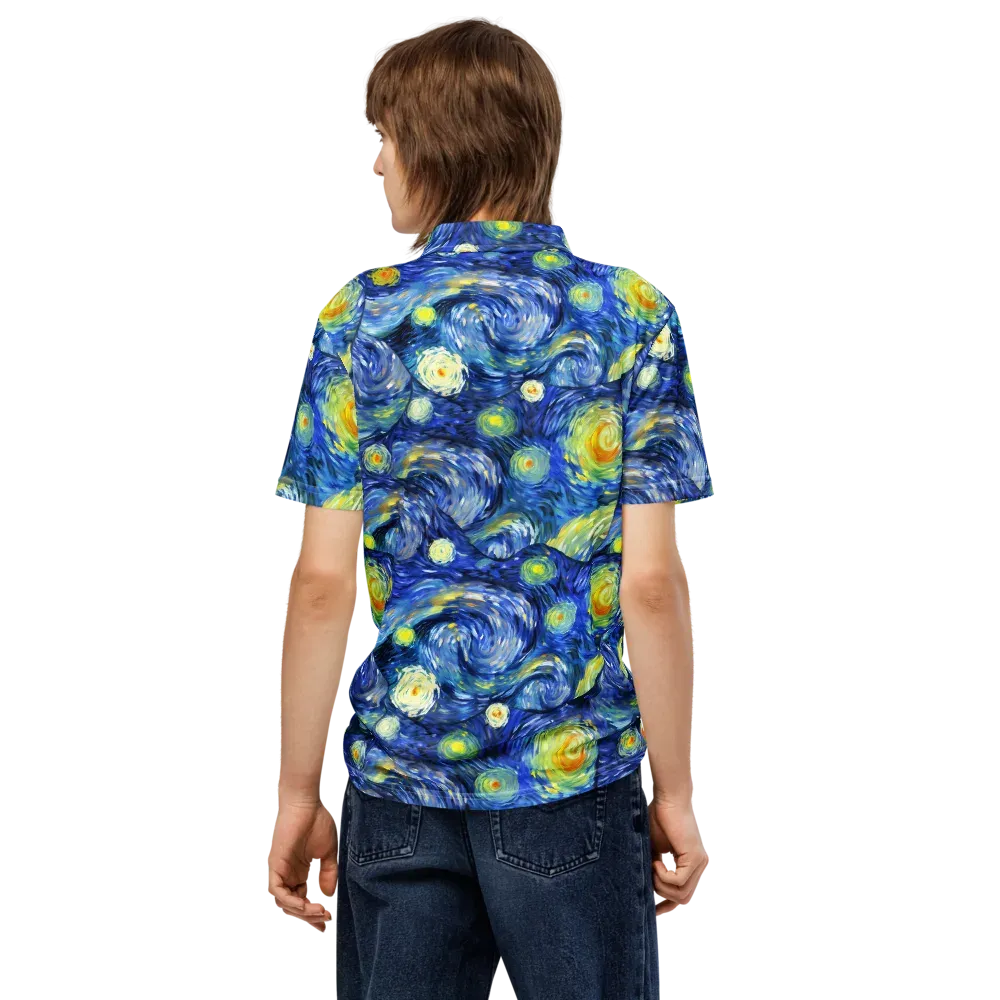 Celestial Swell on Men's Slim Fit Polo Shirt — Back