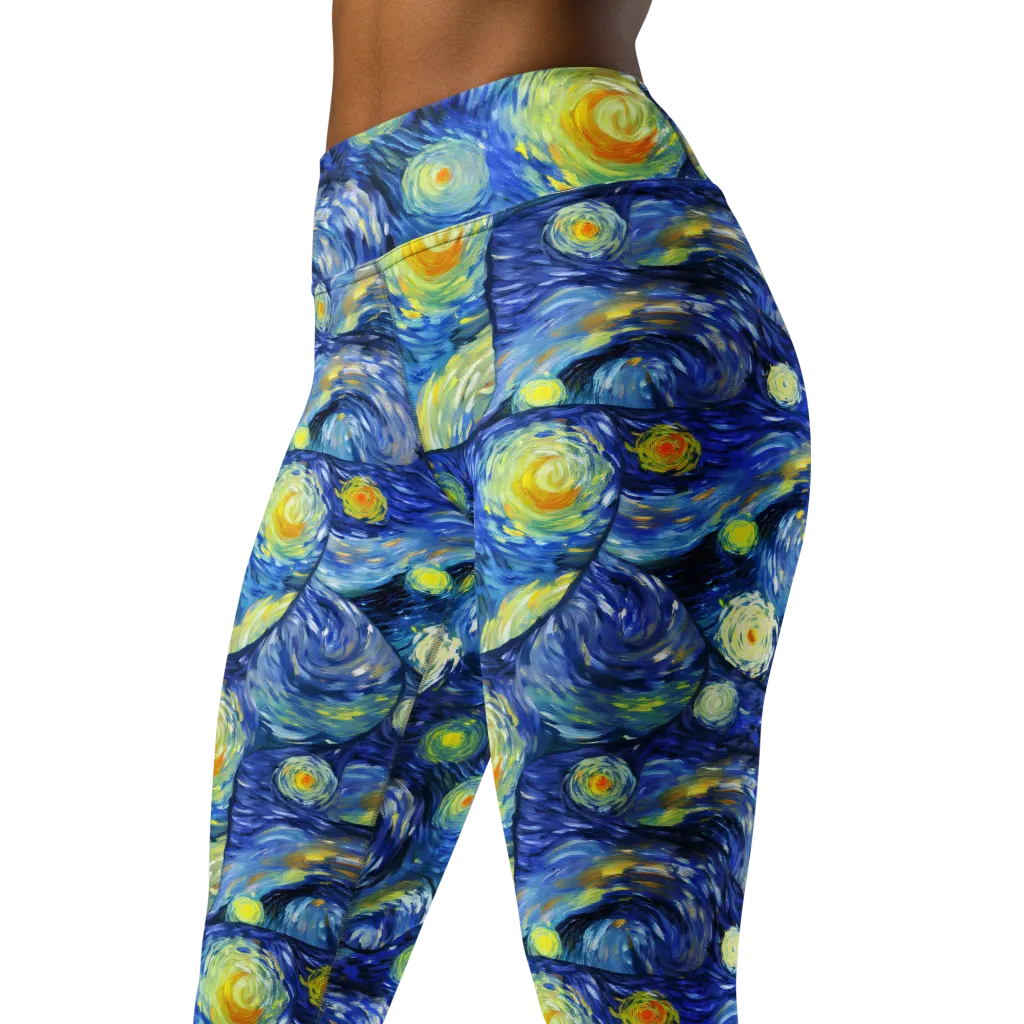 Celestial Swell on Yoga Leggings — Left Front