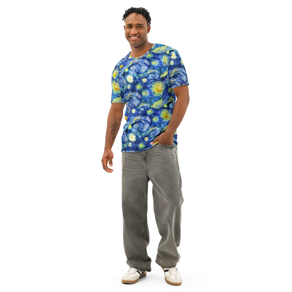Celestial Swell on Men's Cotton Crew Neck T-Shirt — Front