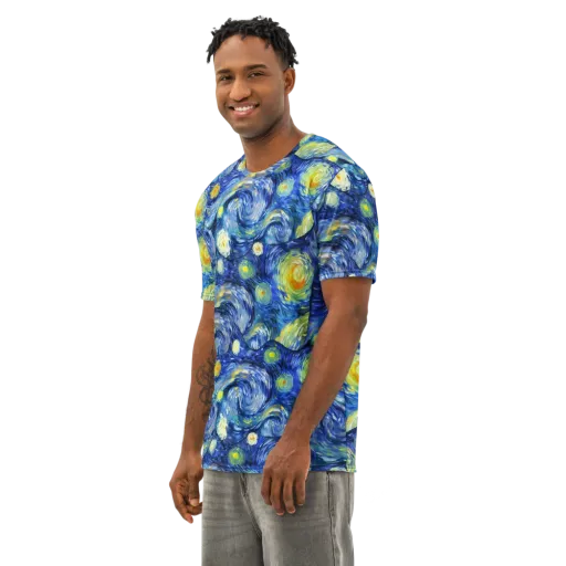 Celestial Swell on a Men's Cotton Crew Neck T-Shirt