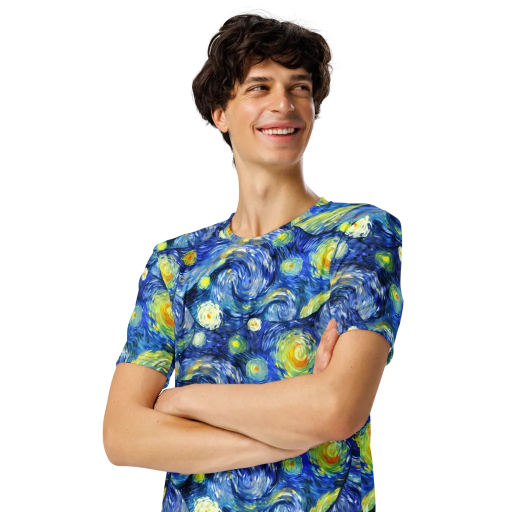 Celestial Swell on Men's Crew Neck T-Shirt — Left Front