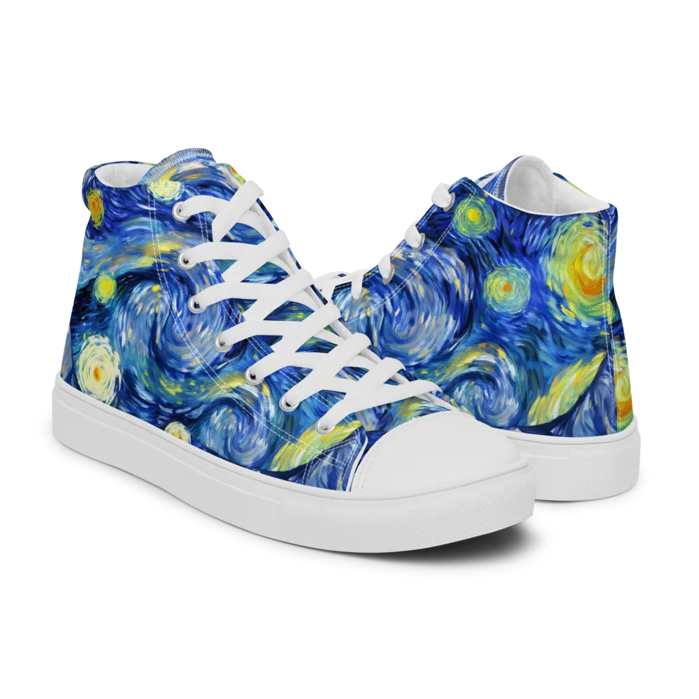 Celestial Swell on Men's High Top Canvas Shoes — Right
