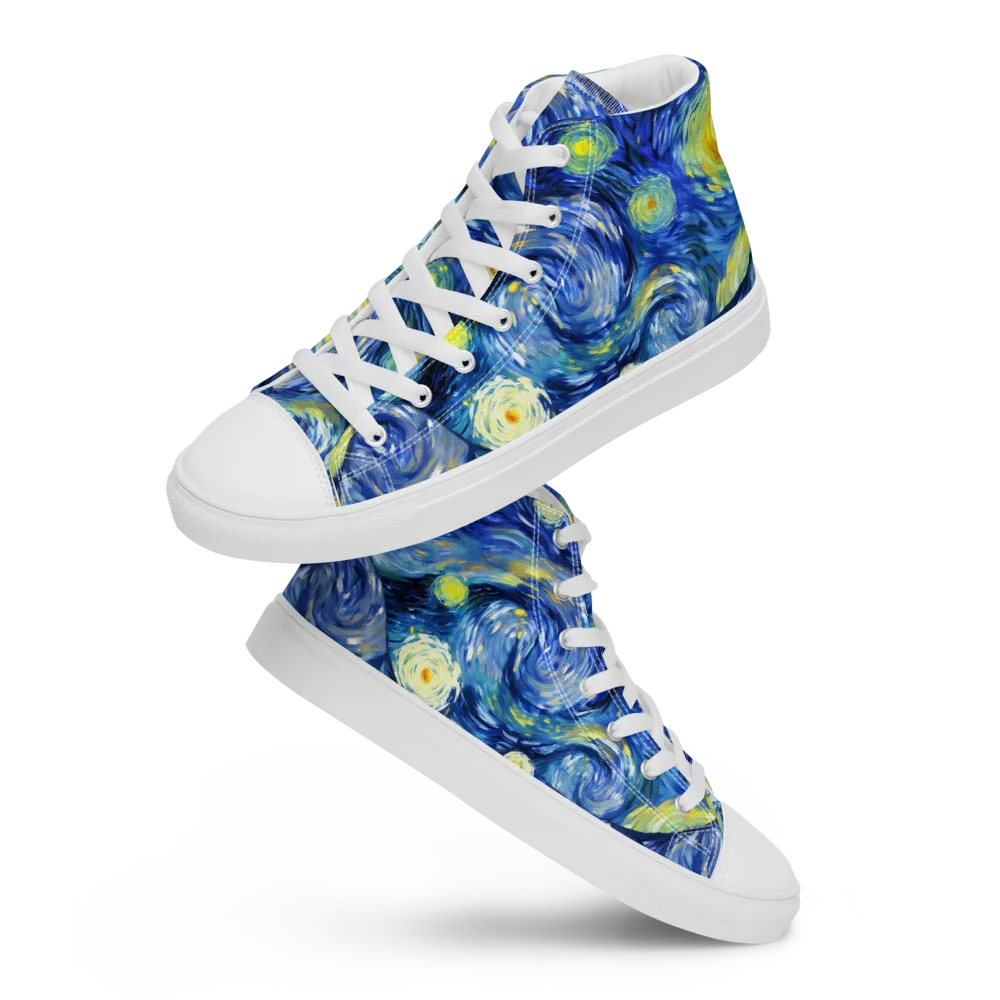 Celestial Swell on Men's High Top Canvas Shoes — Front