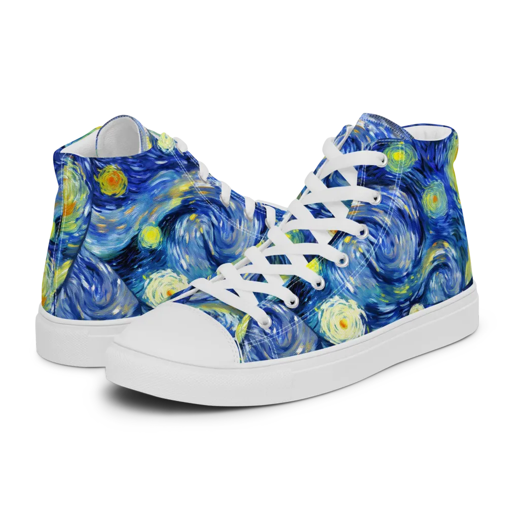 Celestial Swell on Women's High Top Canvas Shoes — Left