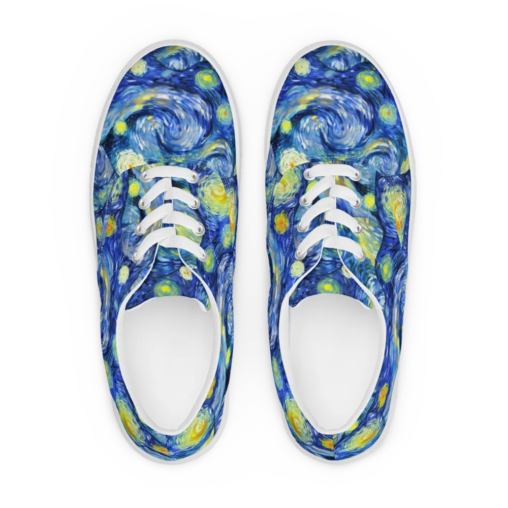 Celestial Swell on Men's Lace-Up Canvas Shoes — Front