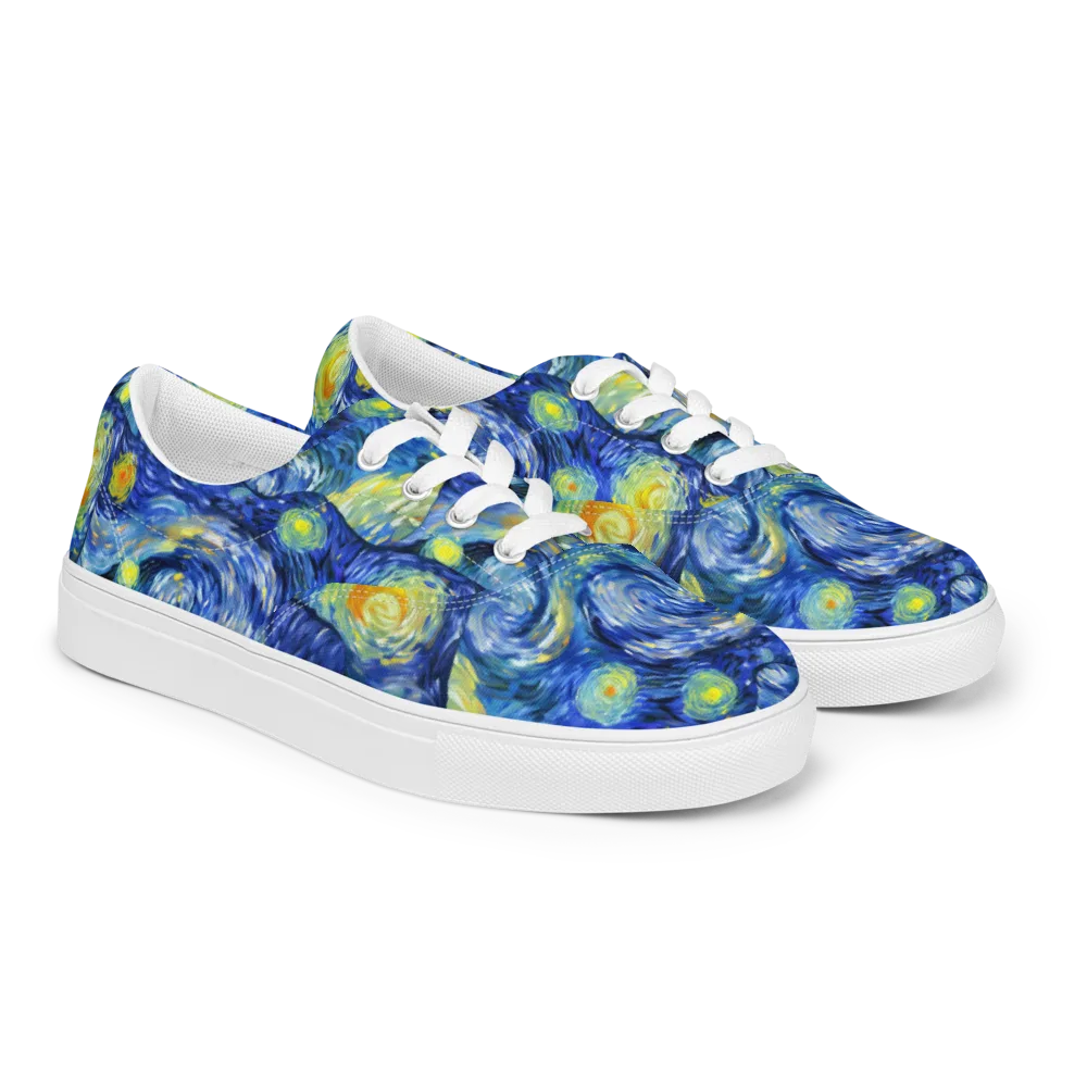 Celestial Swell on Men's Lace-Up Canvas Shoes — Right Front