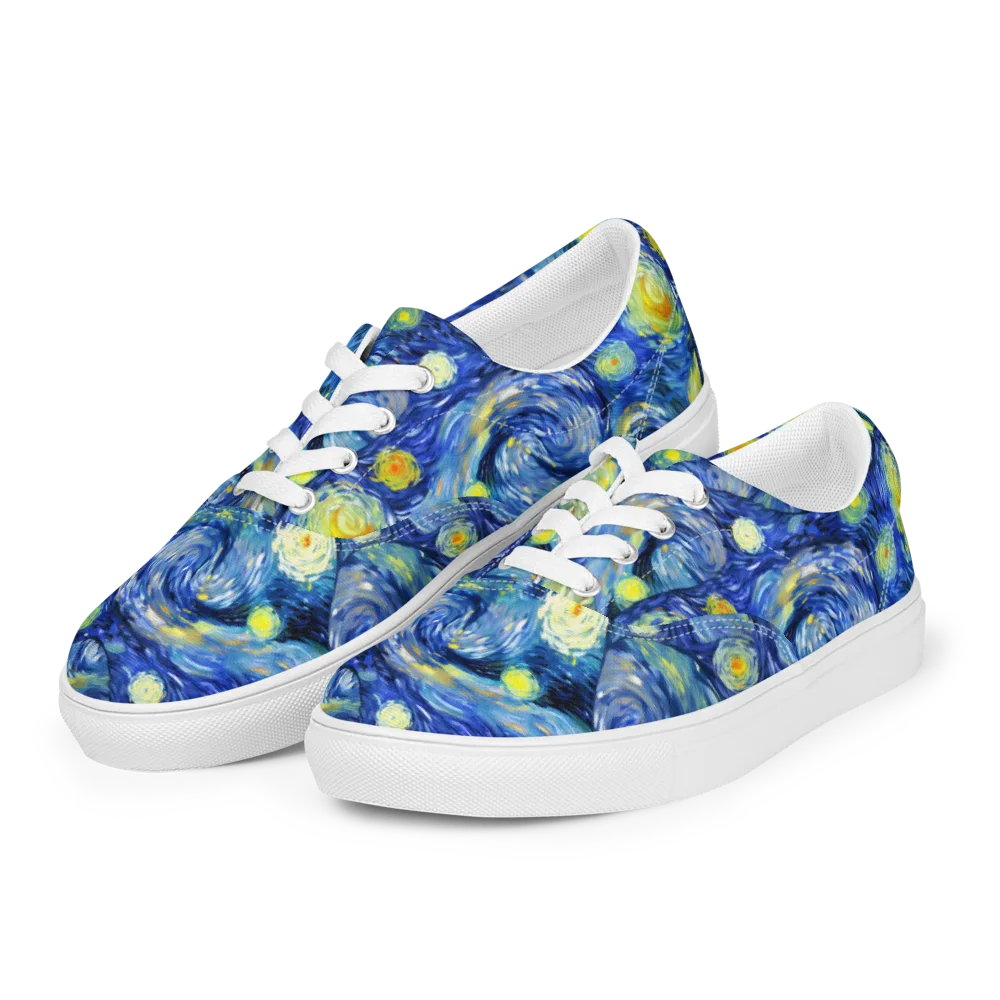 Celestial Swell on Men's Lace-Up Canvas Shoes — Left Front