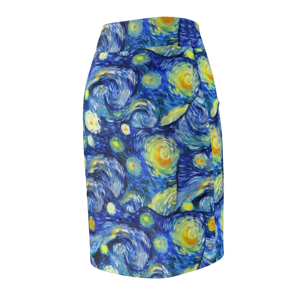 Celestial Swell on Pencil Skirt — Back Side