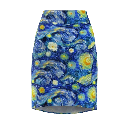 Celestial Swell on a Pencil Skirt