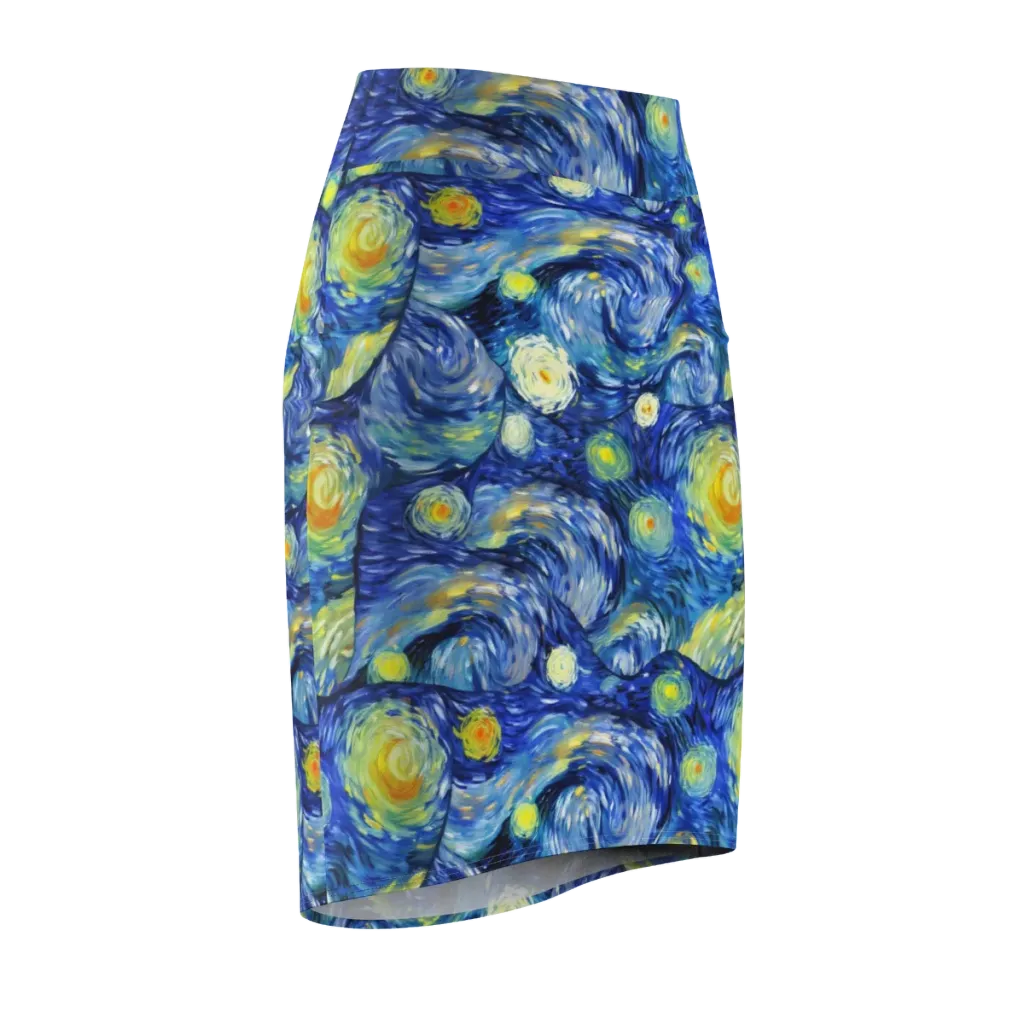 Celestial Swell on Pencil Skirt — Front Side