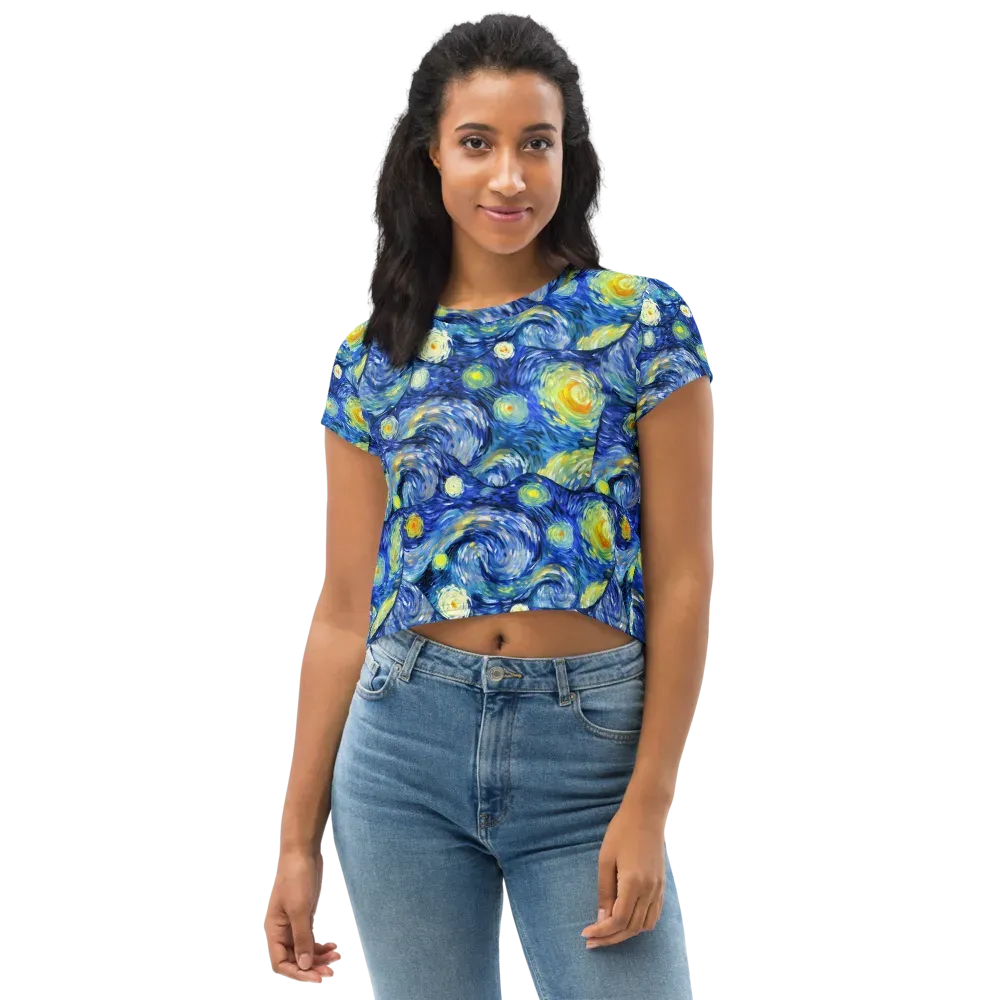 Celestial Swell on Crop Tee — Front