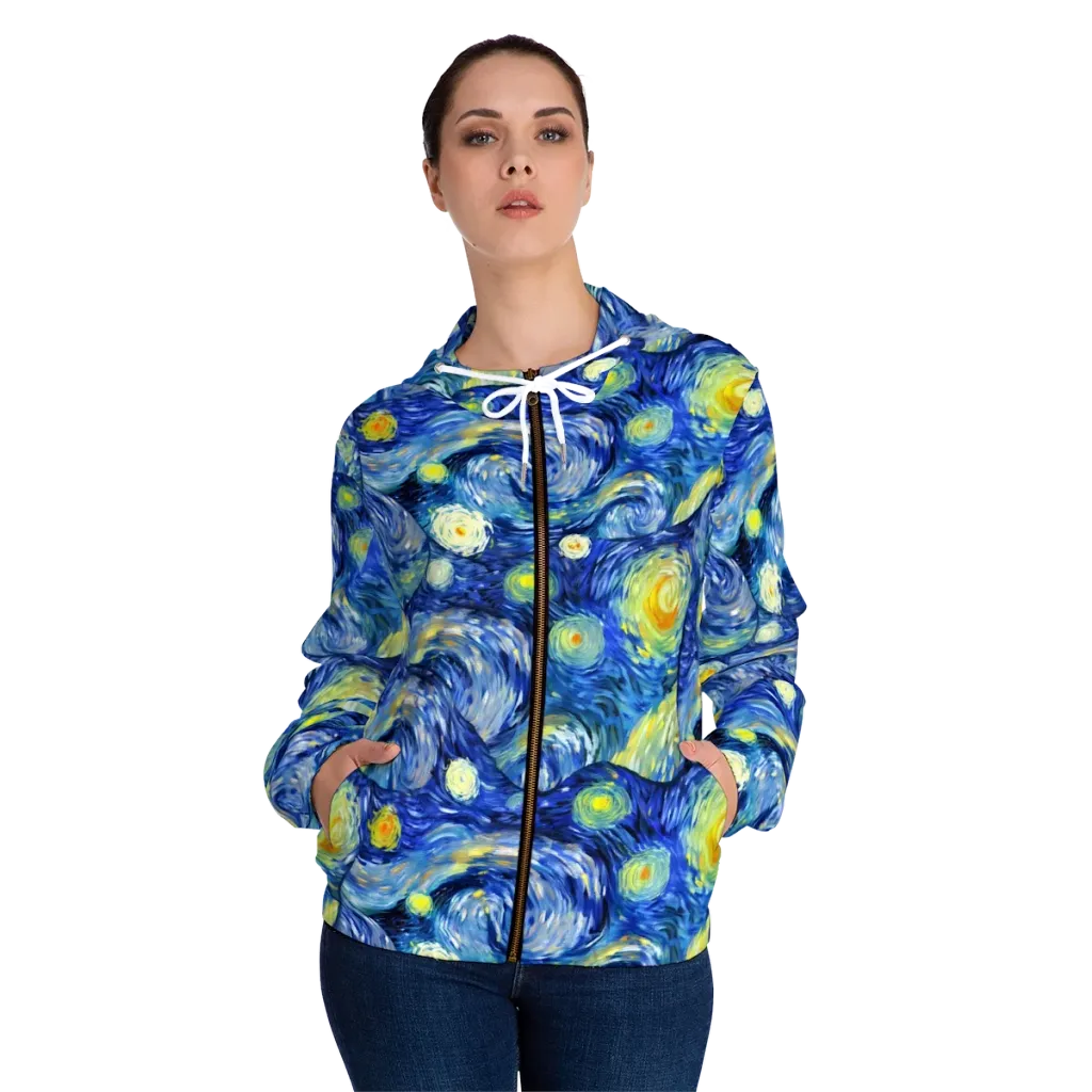 Celestial Swell on Women's Full-Zip Hoodie — Front On Person