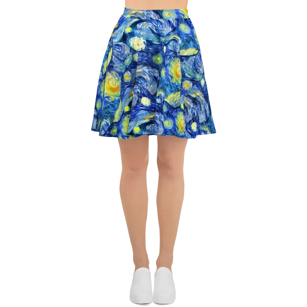 Celestial Swell on Skater Skirt — Front