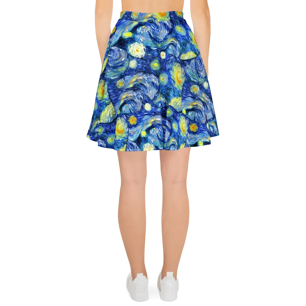 Celestial Swell on Skater Skirt — Back
