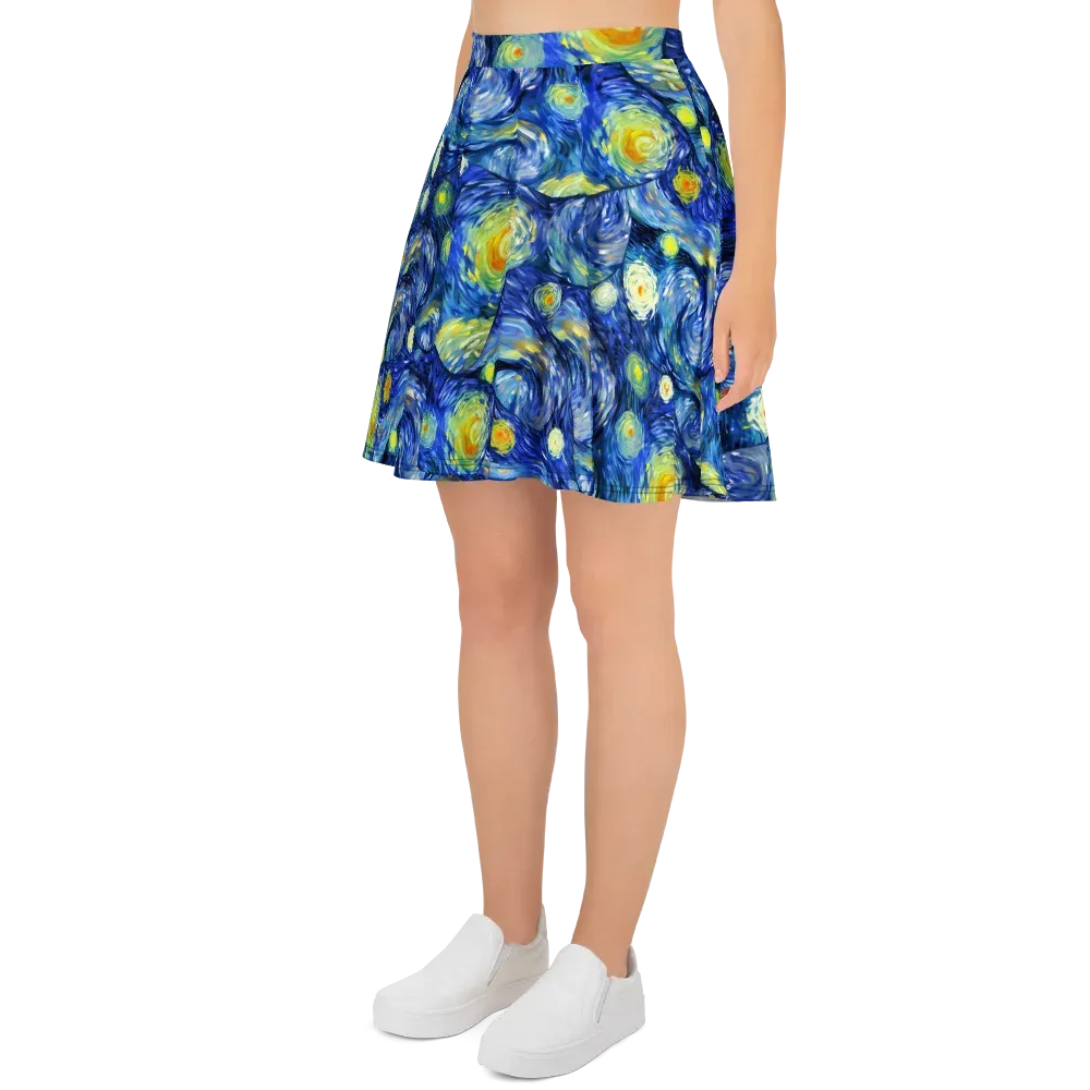 Celestial Swell on Skater Skirt — Left