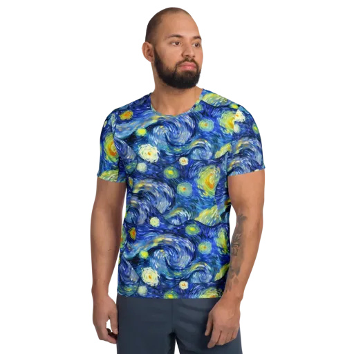 Celestial Swell on a Men's Athletic T-Shirt