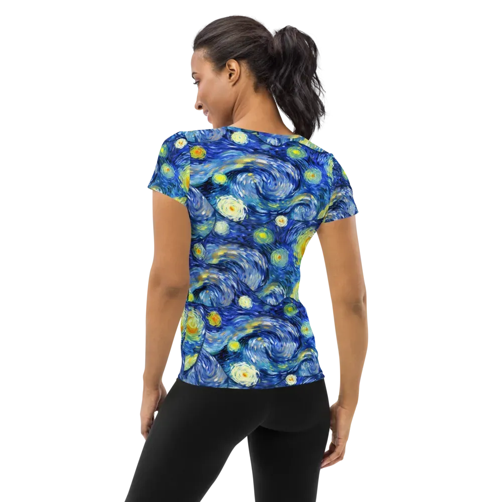 Celestial Swell on Women's Athletic T-Shirt — Back