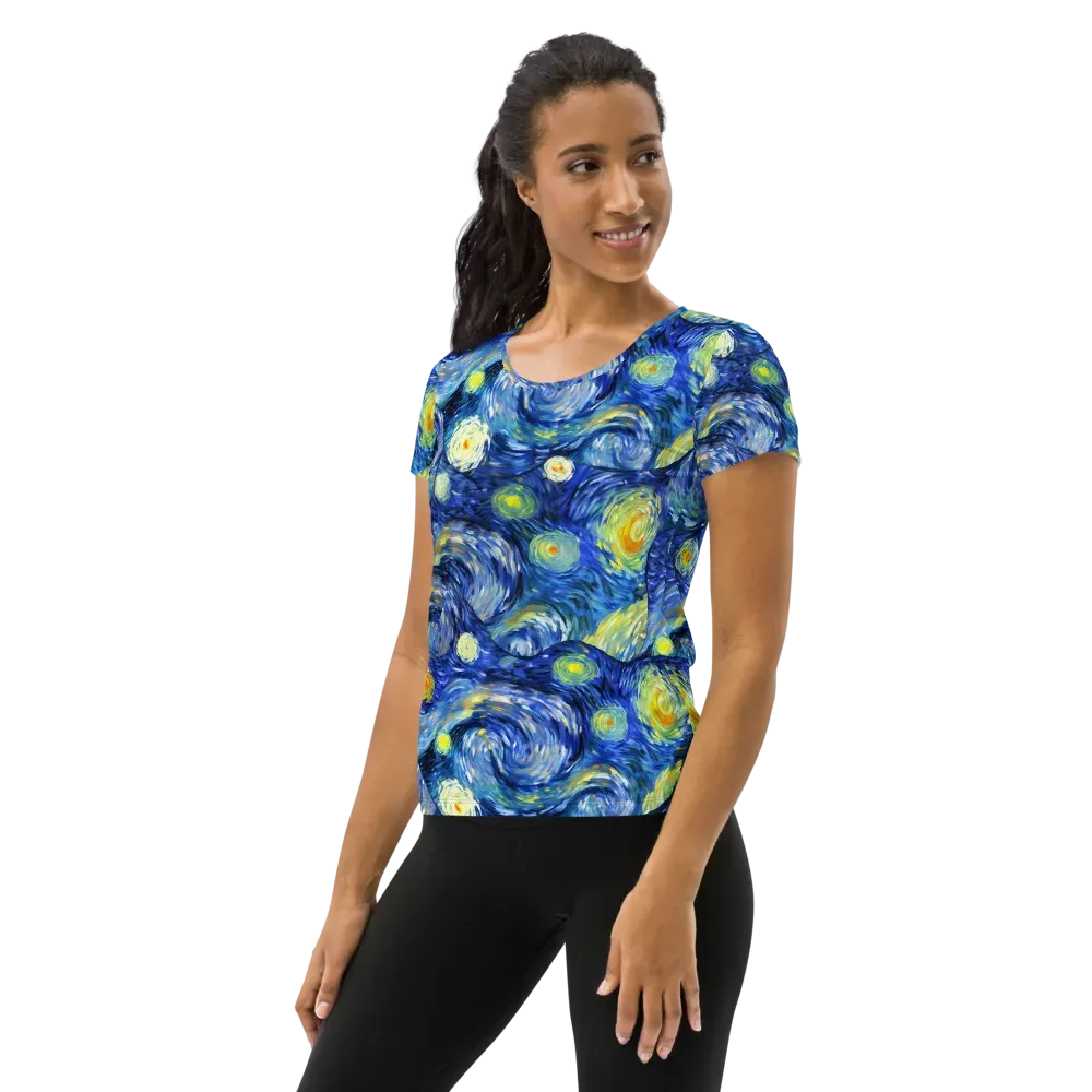 Celestial Swell on Women's Athletic T-Shirt — Left
