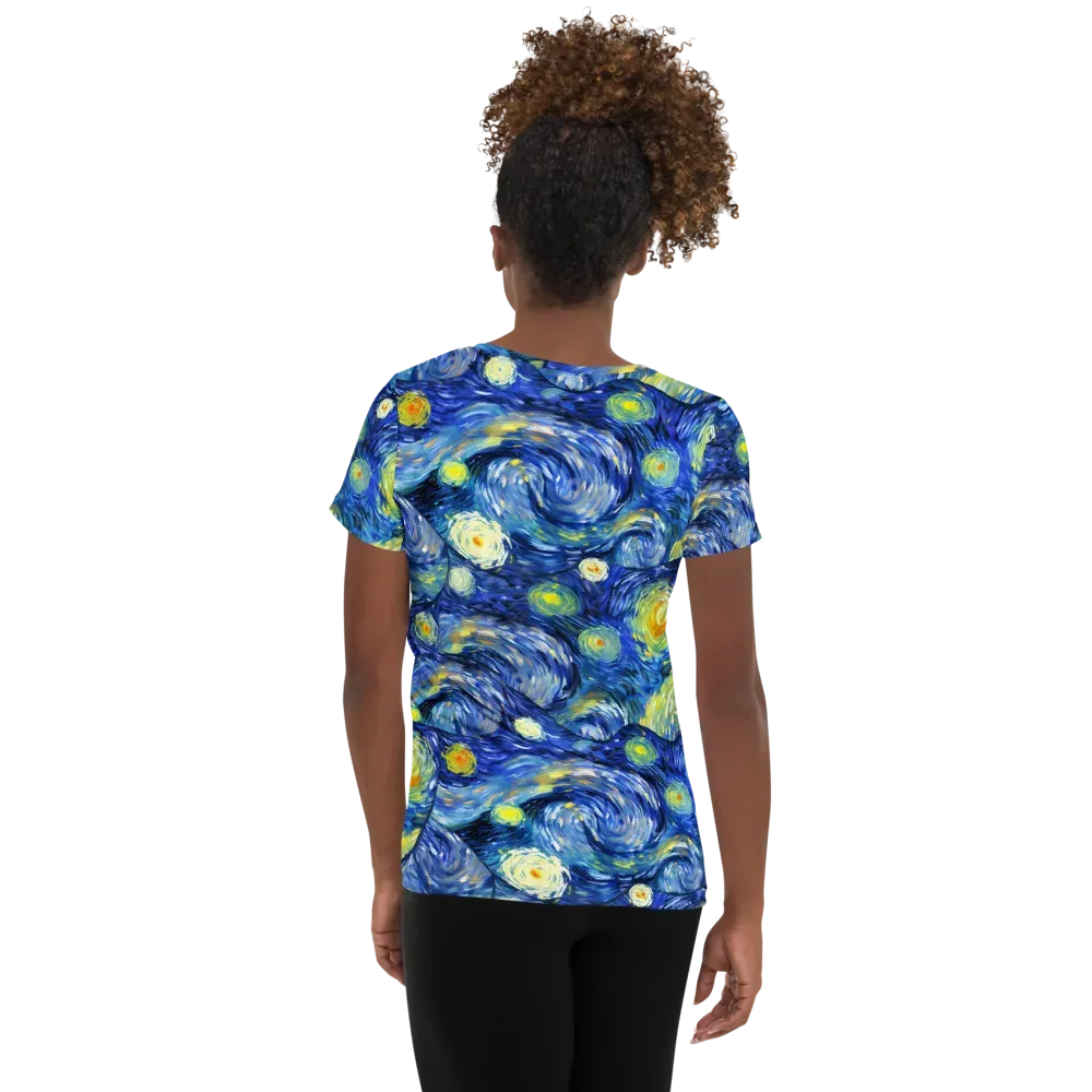 Celestial Swell on Women's Athletic T-Shirt — Back