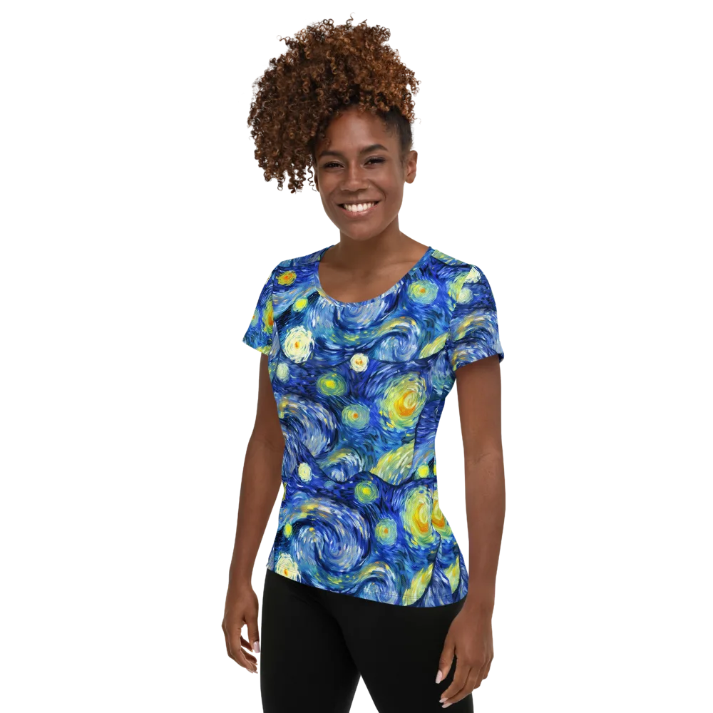 Celestial Swell on Women's Athletic T-Shirt — Left