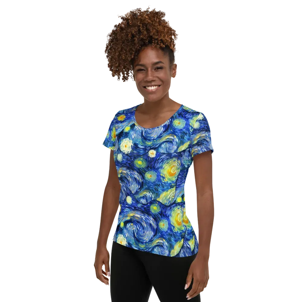 Celestial Swell on Women's Athletic T-Shirt — Left