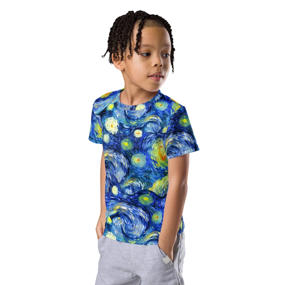 Celestial Swell on Kids Crew Neck T-Shirt — Left Front